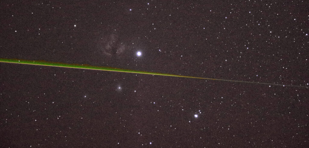 Bolide(sciame delle Tauridi)vicino alla Nebulosa Fiamma in Orione del 12 Novembre 2018