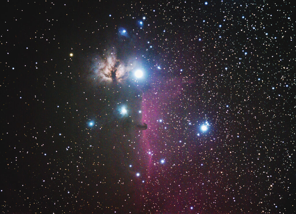 IC434(Nebulosa testa di cavallo) e NGC2024(Nebulosa della fiamma) del 01 Dicembre 2016