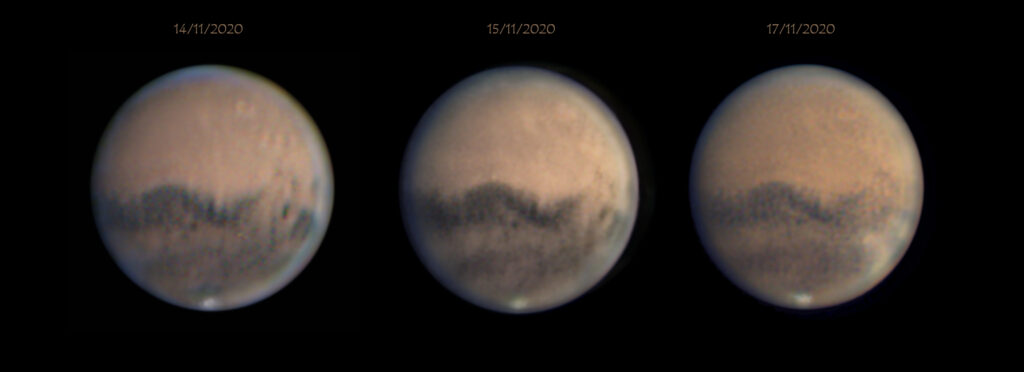 Evoluzione tempesta di sabbia su Marte