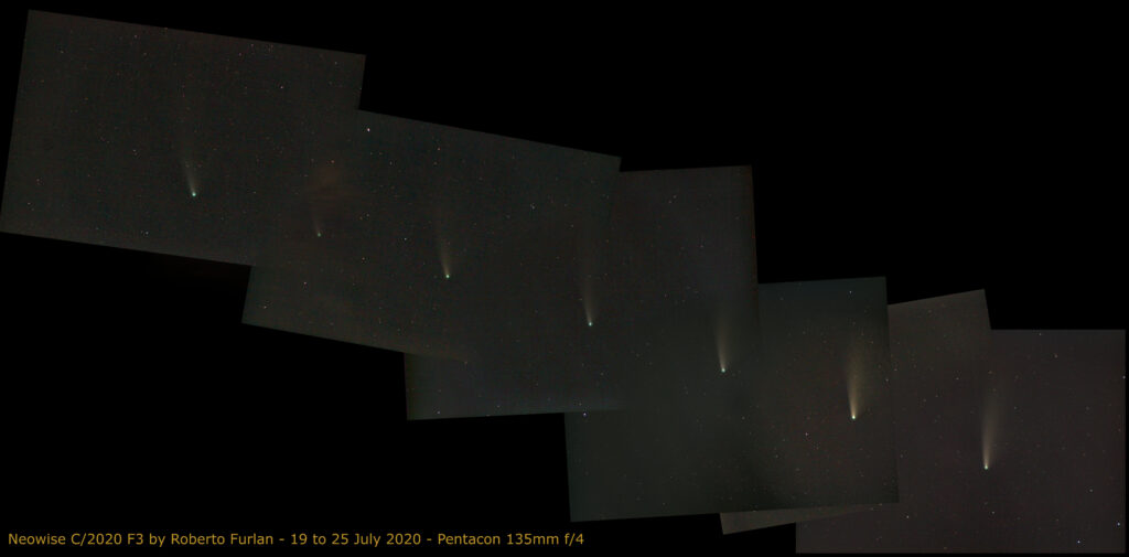 Cometa Neowise – movimento giornaliero nel cielo