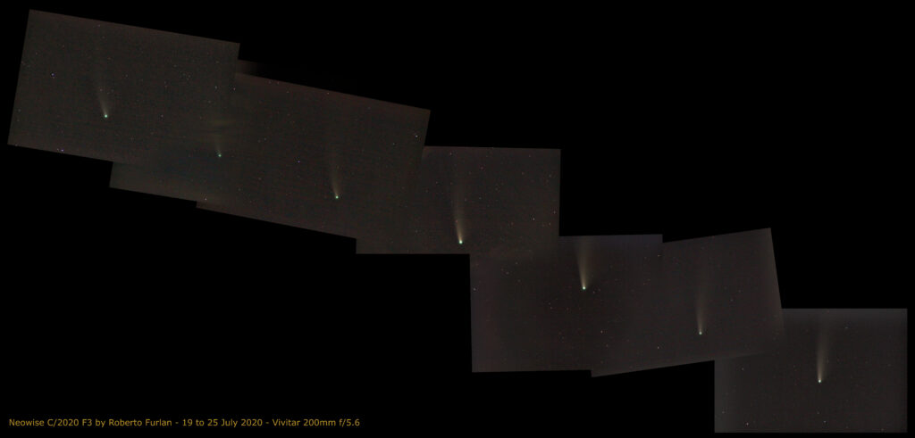 Cometa Neowise – movimento giornaliero nel cielo