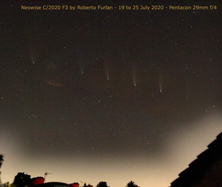 Cometa Neowise – movimento giornaliero nel cielo