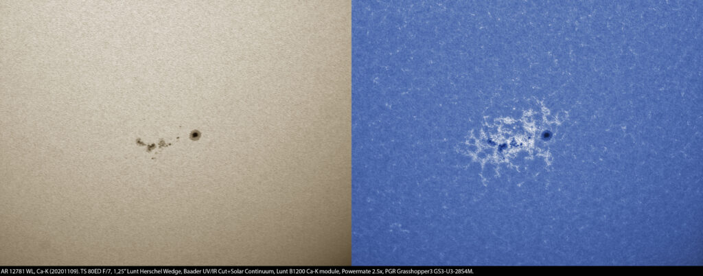 AR 12781 White Light and Ca-K