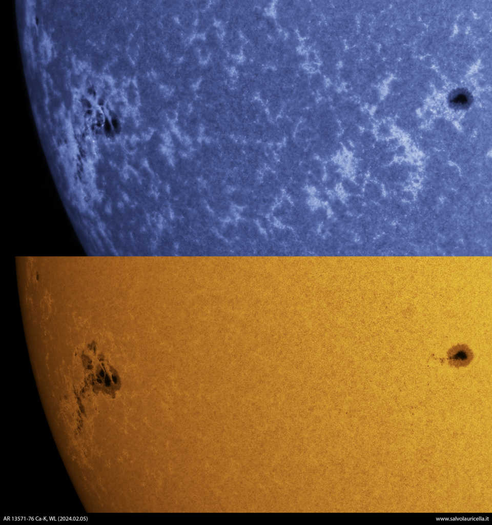 AR 13751-76 in Ca-K e Luce bianca