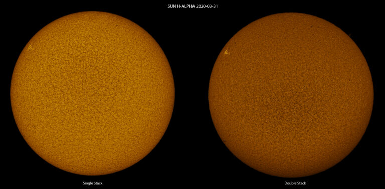 Sole in H-alpha Single Stack vs Double Stack