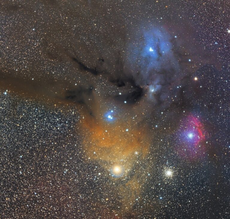 Zona Nebulare intorno a Rho Ophiuchi e Antares