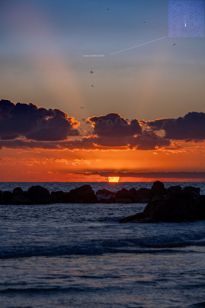 La cometa C/2024 G3 ATLAS  sulla costa romana