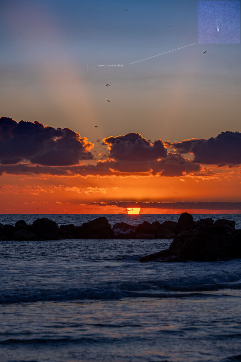 La cometa C/2024 G3 ATLAS  sulla costa romana