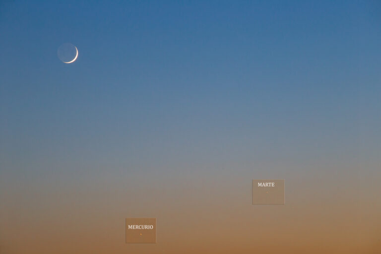 Luna, Marte e Mercurio.