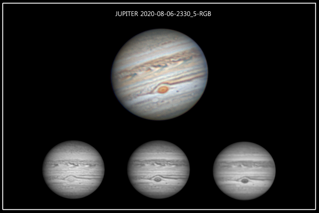 Jupiter 2020.08.06 C14HD edge (FL=8.000 mm) 10Micron GM2000HPSII ASI174MM RGB Astrodon Filter Carl Zeiss Barlow 2X