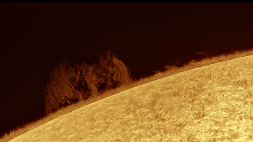 Giant Prominence 2020.05.04  Truss Refractor 228mm (FL=7.850mm)  Ioptron Cem120  ASI174MM  Daystar Quark Chromosphere version