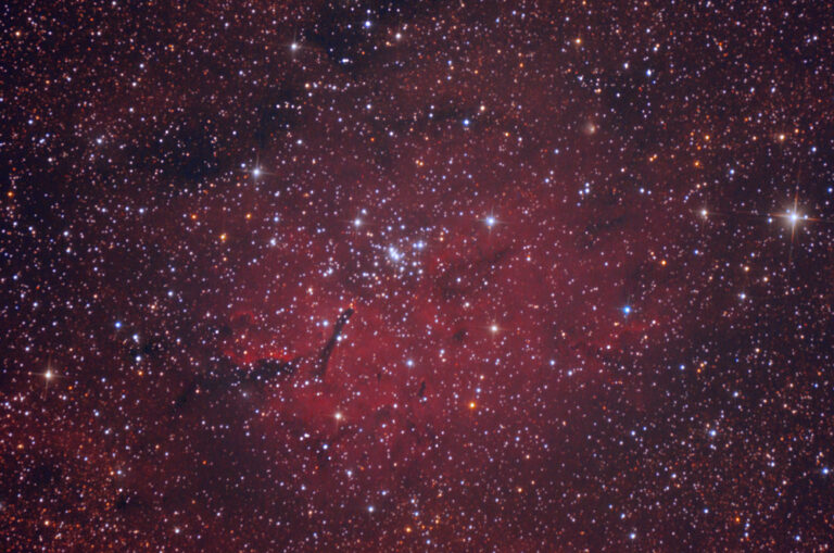 Complesso nebulare NGC 6820 e ammasso stellare NGC 6823 nella costellazione della Volpetta.